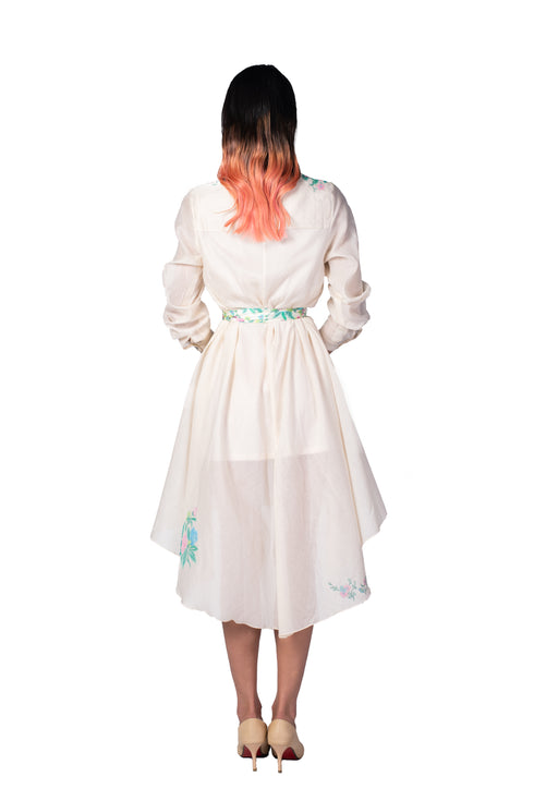 Multicolour Wallpaper Handpainted Shirt Dress